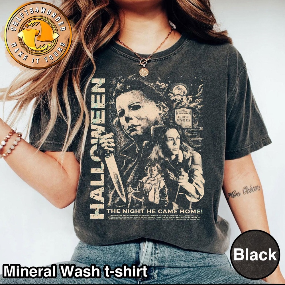 Black Graphic Halloween T-Shirt